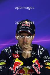 Sebastian Vettel (GER) Red Bull Racing in the FIA Press Conference. 05.10.2014. Formula 1 World Championship, Rd 15, Japanese Grand Prix, Suzuka, Japan, Race Day.