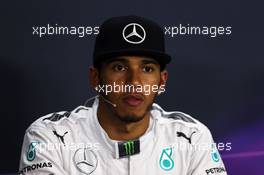 Lewis Hamilton (GBR) Mercedes AMG F1 in the FIA Press Conference. 04.10.2014. Formula 1 World Championship, Rd 15, Japanese Grand Prix, Suzuka, Japan, Qualifying Day.