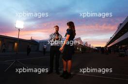 (L to R): Eddie Jordan (IRE) BBC Television Pundit with Suzi Perry (GBR) BBC F1 Presenter. 04.10.2014. Formula 1 World Championship, Rd 15, Japanese Grand Prix, Suzuka, Japan, Qualifying Day.
