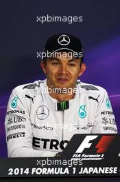 Nico Rosberg (GER) Mercedes AMG F1 in the FIA Press Conference. 04.10.2014. Formula 1 World Championship, Rd 15, Japanese Grand Prix, Suzuka, Japan, Qualifying Day.