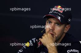 Sebastian Vettel (GER) Red Bull Racing in the FIA Press Conference. 02.10.2014. Formula 1 World Championship, Rd 15, Japanese Grand Prix, Suzuka, Japan, Preparation Day.