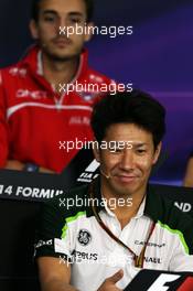 Kamui Kobayashi (JPN) Caterham in the FIA Press Conference. 02.10.2014. Formula 1 World Championship, Rd 15, Japanese Grand Prix, Suzuka, Japan, Preparation Day.