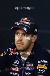 Sebastian Vettel (GER) Red Bull Racing in the FIA Press Conference. 02.10.2014. Formula 1 World Championship, Rd 15, Japanese Grand Prix, Suzuka, Japan, Preparation Day.