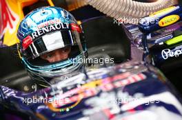 Sebastian Vettel (GER) Red Bull Racing RB10. 30.03.2014. Formula 1 World Championship, Rd 2, Malaysian Grand Prix, Sepang, Malaysia, Sunday.
