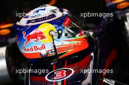 The helmet of Daniel Ricciardo (AUS) Red Bull Racing. 30.03.2014. Formula 1 World Championship, Rd 2, Malaysian Grand Prix, Sepang, Malaysia, Sunday.