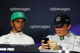 The FIA Press Conference (L to R): race winner Lewis Hamilton (GBR) Mercedes AMG F1 with team mate Nico Rosberg (GER) Mercedes AMG F1. 30.03.2014. Formula 1 World Championship, Rd 2, Malaysian Grand Prix, Sepang, Malaysia, Sunday.