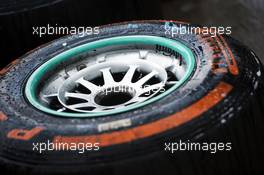 A washed Pirelli tyre. 29.03.2014. Formula 1 World Championship, Rd 2, Malaysian Grand Prix, Sepang, Malaysia, Saturday.