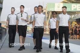 Kevin Magnussen (DEN) McLaren walks the circuit. 27.03.2014. Formula 1 World Championship, Rd 2, Malaysian Grand Prix, Sepang, Malaysia, Thursday.
