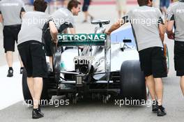 Mercedes AMG F1 W05 rear wing detail. 27.03.2014. Formula 1 World Championship, Rd 2, Malaysian Grand Prix, Sepang, Malaysia, Thursday.