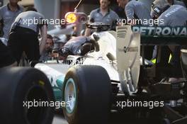 Mercedes AMG F1 practices pit stops. 27.03.2014. Formula 1 World Championship, Rd 2, Malaysian Grand Prix, Sepang, Malaysia, Thursday.