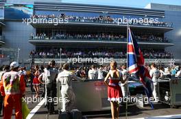 Mercedes grid. 12.10.2014. Formula 1 World Championship, Rd 16, Russian Grand Prix, Sochi Autodrom, Sochi, Russia, Race Day.