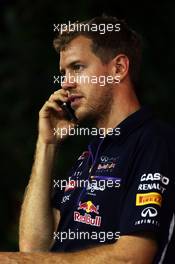 Sebastian Vettel (GER) Red Bull Racing. 19.09.2014. Formula 1 World Championship, Rd 14, Singapore Grand Prix, Singapore, Singapore, Practice Day.