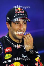 Daniel Ricciardo (AUS) Red Bull Racing in the FIA Press Conference. 21.09.2014. Formula 1 World Championship, Rd 14, Singapore Grand Prix, Singapore, Singapore, Race Day.