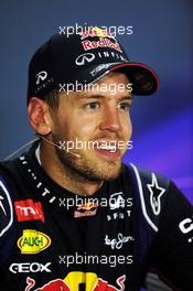 Sebastian Vettel (GER) Red Bull Racing in the FIA Press Conference. 21.09.2014. Formula 1 World Championship, Rd 14, Singapore Grand Prix, Singapore, Singapore, Race Day.