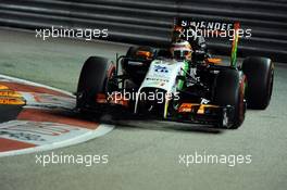 Nico Hulkenberg (GER) Sahara Force India F1 VJM07. 20.09.2014. Formula 1 World Championship, Rd 14, Singapore Grand Prix, Singapore, Singapore, Qualifying Day.