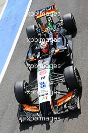 Sergio Perez (MEX) Sahara Force India F1 VJM07. 08.07.2014. Formula One Testing, Silverstone, England, Tuesday.