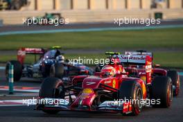 Kimi Raikkonen (FIN) Ferrari F14-T. 23.11.2014. Formula 1 World Championship, Rd 19, Abu Dhabi Grand Prix, Yas Marina Circuit, Abu Dhabi, Race Day.