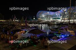 Boats in the harbour at night time. 22.11.2014. Formula 1 World Championship, Rd 19, Abu Dhabi Grand Prix, Yas Marina Circuit, Abu Dhabi, Qualifying Day.