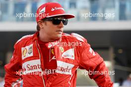Kimi Raikkonen (FIN) Ferrari on the drivers parade. 23.11.2014. Formula 1 World Championship, Rd 19, Abu Dhabi Grand Prix, Yas Marina Circuit, Abu Dhabi, Race Day.