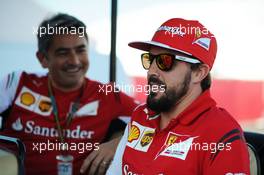 (L to R): Marco Mattiacci (ITA) Ferrari Team Principal with Fernando Alonso (ESP) Ferrari. 30.10.2014. Formula 1 World Championship, Rd 17, United States Grand Prix, Austin, Texas, USA, Preparation Day.