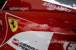Ferrari F14-T engine cover carrying a message of support for Jules Bianchi. 30.10.2014. Formula 1 World Championship, Rd 17, United States Grand Prix, Austin, Texas, USA, Preparation Day.