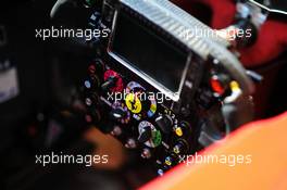 Ferrari F14-T steering wheel. 30.10.2014. Formula 1 World Championship, Rd 17, United States Grand Prix, Austin, Texas, USA, Preparation Day.