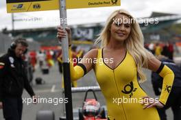 Gridgirl of Max Verstappen (NED) Van Amersfoort Racing Dallara F312 – Volkswagen 19.04.2014. FIA F3 European Championship 2014, Round 1, Race 2, Silverstone, England