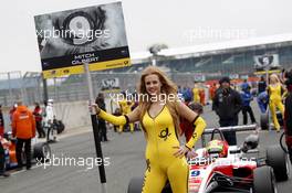Gridgirl of Mitch Gilbert (AUS) Fortec Motorsports Dallara F312 – Mercedes 20.04.2014. FIA F3 European Championship 2014, Round 1, Race 3, Silverstone, England