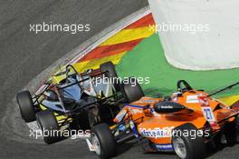 Gustavo Menezes (USA)  VAN AMERSFOORT RACING Dallara F312 Volkswagen and Felix Rosenqvist (SWE) KFZTEILE24 MÜCKE MOTORSPORT Dallara F312 Mercedes 22.06.2014. FIA F3 European Championship 2014, Round 5, Race 2, Spa-Francorchamps