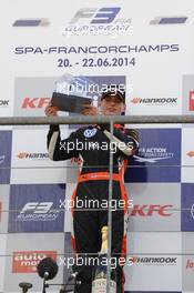 rookie winner race 3, Max Verstappen (NED) VAN AMERSFOORT RACING Dallara F312 Volkswagen 22.06.2014. FIA F3 European Championship 2014, Round 5, Race 3, Spa-Francorchamps