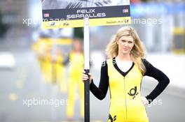 grid girl of Felix Serralles (USA) TEAM WEST-TECF3 Dallara F312 Mercedes 29.06.2014. FIA F3 European Championship 2014, Round 6, Race 3, Norisring, Nürnberg