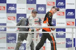 podium race 3, Jordan King (GBR) CARLIN Dallara F312 Volkswagen, Max Verstappen (NED) VAN AMERSFOORT RACING Dallara F312 Volkswagen 29.06.2014. FIA F3 European Championship 2014, Round 6, Race 3, Norisring, Nürnberg
