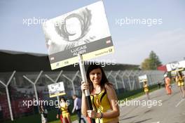 Gridgirl of Lucas Auer (AUT) kfzteile24 Mücke Motorsport Dallara F312 – Mercedes 11.10.2014. FIA F3 European Championship 2014, Round 10, Race 1, Imola
