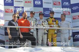 Podium 3rd race, Jean Alesi (FRA), Jordan King (GBR) CARLIN Dallara F312 Volkswagen, Lucas Auer (AUT) KFZTEILE24 MÜCKE MOTORSPORT Dallara F312 Mercedes, Tom Blomqvist (GBR) JAGONYA AYAM with CARLIN Dallara F312 Volkswagen, David Coulthard (SCO) 19.10.2014. FIA F3 European Championship 2014, Round 11, Race 3, Hockenheimring, Hockenheim