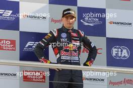 podium, Max Verstappen (NED) VAN AMERSFOORT RACING Dallara F312 Volkswagen 19.10.2014. FIA F3 European Championship 2014, Round 11, Race 3, Hockenheimring, Hockenheim