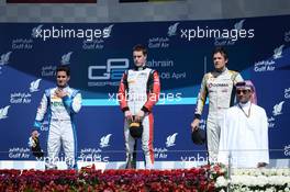 Race 1 Podium: Jolyon Palmer (GBR), DAMS (3rd position), Julian Leal (COL), Carlin (2nd position) and Stoffel Vandoorne (BEL), ART Grand Prix (race winner) 05.04.2014. GP2 Series, Rd 1, Sakhir, Bahrain,Saturday.