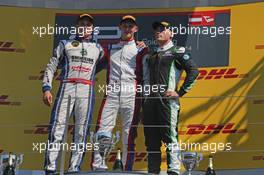Race 2, 1st position Emil Bernstorff (GBR) Carlin, 2nd position Jimmy Eriksson (SWE) Koiranen GP and 3rd position Roman De Beer (RSA) Trident 22.06.2014. GP3 Series, Rd 2, Spielberg, Austria, Sunday.