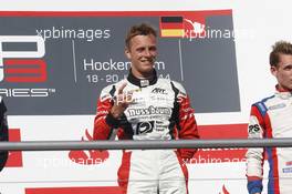Race 1, The Podium: winner Marvin Kirchhofer (GER) Art Grand Prix, 2nd  Alex Lynn (GBR) Carlin, 3rd Emil Bernstorff (GBR) Carlin 19.07.2014. GP3 Series, Rd 4, Hockenheim, Germany, Saturday.