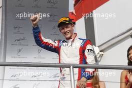 Race 1, The Podium: winner Marvin Kirchhofer (GER) Art Grand Prix, 2nd  Alex Lynn (GBR) Carlin, 3rd Emil Bernstorff (GBR) Carlin 19.07.2014. GP3 Series, Rd 4, Hockenheim, Germany, Saturday.