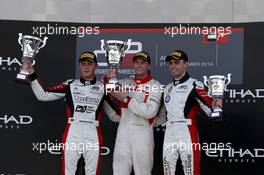 Podium, Race 1, 2nd Marvin Kirchhöfer (GER) Art Grand Prix, 1st Dean Stoneman (GBR)  Koiranen GP, 3rd Dino Zamparelli (GBR) Art Grand Prix 22.11.2014. GP3 Series, Rd 9, Yas Marina Circuit, Abu Dhabi, UAE, Saturday.