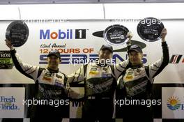 Podium; Winner GTD: John Potter (USA) Andy Lally (USA) Marco Seefried (GER) Magnus Racing Porsche 911 GT 15.03.2014. 12 Hours of Sebring, Friday, Sebring, USA.