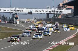 Start of the second group 29.03.2014. VLN ADAC-Westfalenfahrt, Round 1, Nurburgring, Germany.