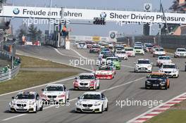 Start of the M235i Racing Cup 29.03.2014. VLN ADAC-Westfalenfahrt, Round 1, Nurburgring, Germany.