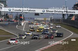 Start of the race 29.03.2014. VLN ADAC-Westfalenfahrt, Round 1, Nurburgring, Germany.