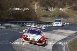 Marc Basseng, Laurens Vanthoor, Frank Stippler, Phoenix Racing, Audi R8 LMS ultra 29.03.2014. VLN ADAC-Westfalenfahrt, Round 1, Nurburgring, Germany.