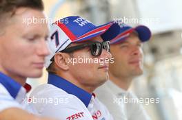 (L to R): Mike Conway (GBR) with Stephane Sarrazin (FRA) and Alexander Wurz (AUT)#07 Toyota Racing Toyota TS040 Hybrid. 15.11.2014. FIA World Endurance Championship, Round 7, Six Hours of Bahrain, Sakhir, Bahrain, Saturday.