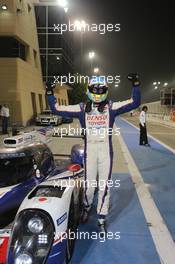 Alexander Wurz (AUT) celebrates victory for the #07 Toyota Racing Toyota TS040 Hybrid in parc ferme. 15.11.2014. FIA World Endurance Championship, Round 7, Six Hours of Bahrain, Sakhir, Bahrain, Saturday.