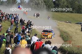 Karl Kruuda (EST) Martin Jarveoja (EST), Peugeot 208 T16 26-29.06.2014. World Rally Championship, Rd 7, Rally Poland, Mikolajki, Poland.