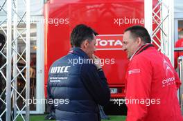 Franvßois Ribeiro, Eurosport and Yves Matton (FRA) Managing Director, Citroen Racing 20.04.2014. World Touring Car Championship, Round 2, Paul Ricard, France. Sunday.