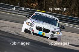 11.-12.04.2015. Nurburgring, Germany - Victor Bouveng (SE) in the BMW Motorsport BMW M235i Racing media car - XXX - ADAC Qualifikationsrennen 24h-Rennen, Nordschleife - This image is copyright free for editorial use © BMW AG